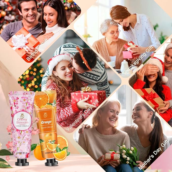 OFUN 20 Pack Hand Cream Gift Set for Women Mini Hand Care Lotion Travel Size for Dry Cracked Hand Plant Fragrance Hands Care Moisturizing Cream for Christmas Mother's Day Valentine's Day
