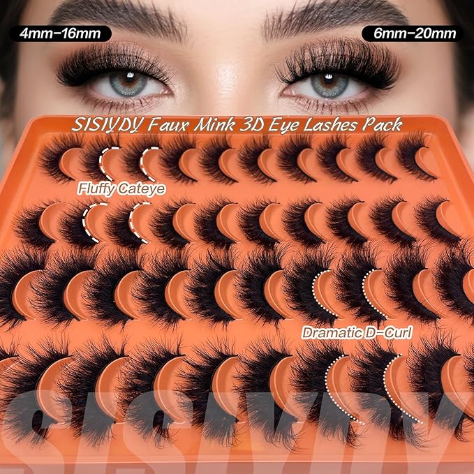 Cat Eye Lashes Strips 3d Faux Mink Eyelashes Fluffy False Lash Fox Eye Dramatic Volume Cateye Lashes 18mm Soft Eyelashes Strips Pack Natural Look 2 Styles YH311