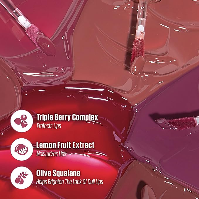 Kaja Lip & Blush Glazed Keychain Stain - Jelly Charm 06 Mocha Glaze | with Triple Berry Complex, Lemon Fruit Extract & Olive Squalane, Hydrating, Long Lasting Lip Tint