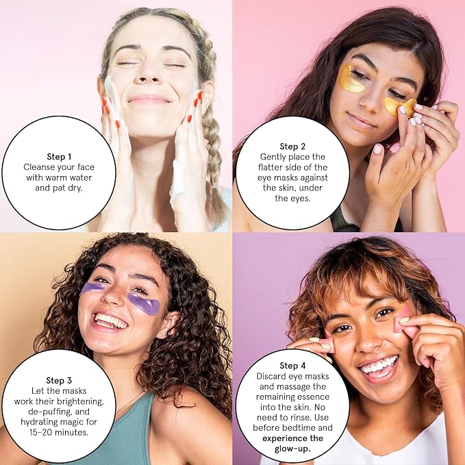 grace & stella Retinol Under Eye Patches for Puffy Eyes and Dark Circles, Restoring Gel Under Eye Masks with Hyaluronic Acid - Vegan Cruelty-Free Skincare - Gifts for Teen Girls (Purple, 6 Pairs)