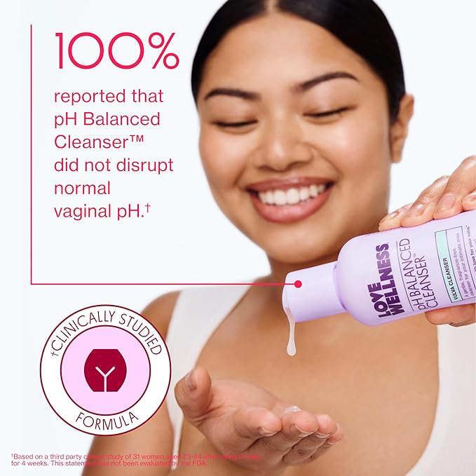 Love Wellness Skincare for Down There Bundle | Gentle pH Balancing Cleanser, Moisturizing Comfy Cream & Refreshing Wipes | Feminine Care for pH Balance, Dry & Sensitive Vulva | Fragrance-Free