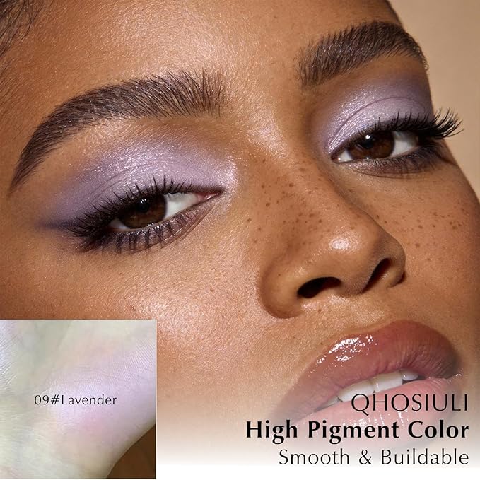 Lavender Matte Eyeshadow Palette, Mini Monochrome Eye Shadow for Older Women, Pigmented Neutral Eyeshadow Cream-to-Powder Compact sombras para ojos, Naturing-Looking Smooth Blendable Color