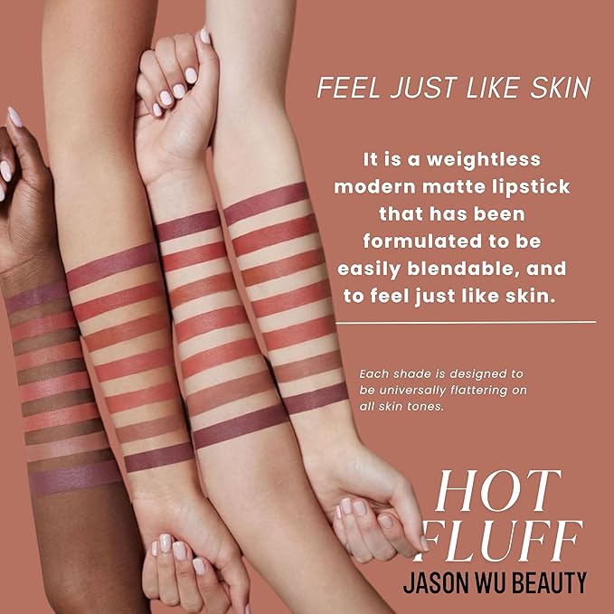 Jason Wu Beauty Hot Fluff Modern Matte Lipstick - 3-in-1 Lipstick, Blush, Shadow, 3.8g 0.134oz (Nutmeg Spice, 3.8g)