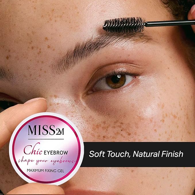 Chic Clear Gel for Eyebrows Styling, Shaping & Setting Brow Gel Clear Pomade for Brows with Angled Eyebrow Brush, 0.50 Fl Oz