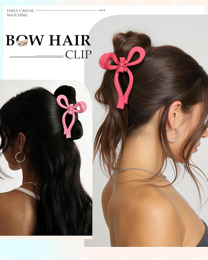 4 PCS Bow Hair Clips for Women Bow Claw Clip 5" Extra Large Hair Claw Clips for Thick and Long Hair Cute Bows Big Clip Mother’s Day Gift for Mom