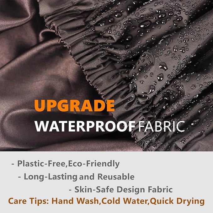 Adjustable Shower Caps for Women Reusable Waterproof Satin Lining Extra Large Shower Cap for Women and Men Long Hair Braids Curly Hair (Xl,Black)