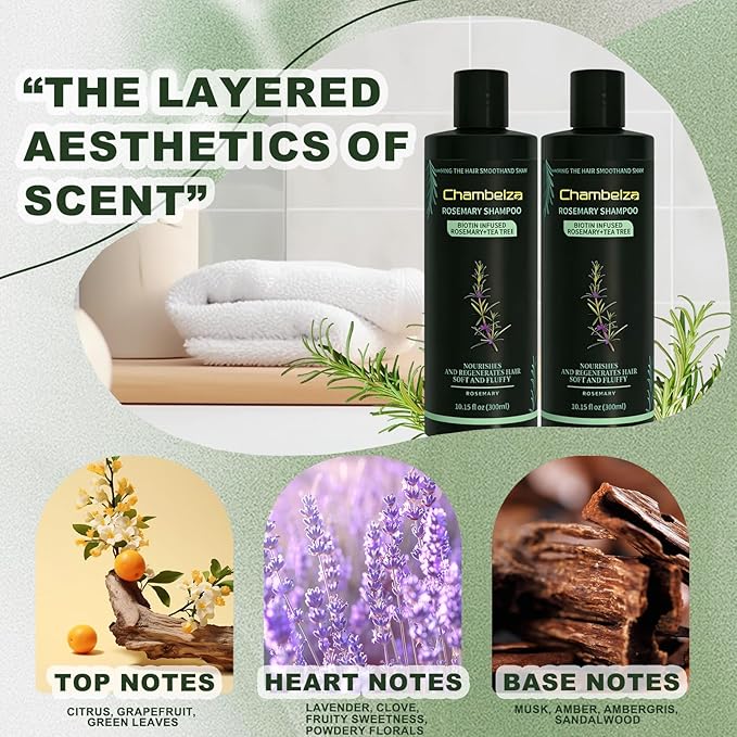 Organic Rosemary Hair Growth Shampoo for Men and Women -Natural Thickening and Strengthening Formula with Biotin Hydrolyzed Keratin -Designed for Thinning Hair & Hair Loss 10.15 fl.oz-2 Pack