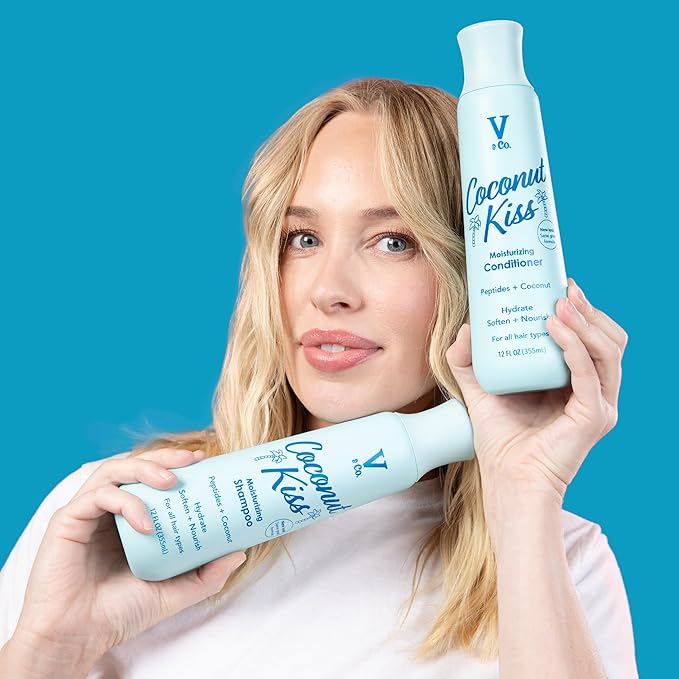 V&Co. Moisturizing Conditioner 12 Oz. - Sulfate Free, Color Safe, and Gentle Formula with Peptide Technology Boosting Hydration for Dry, and Color Treated Hair