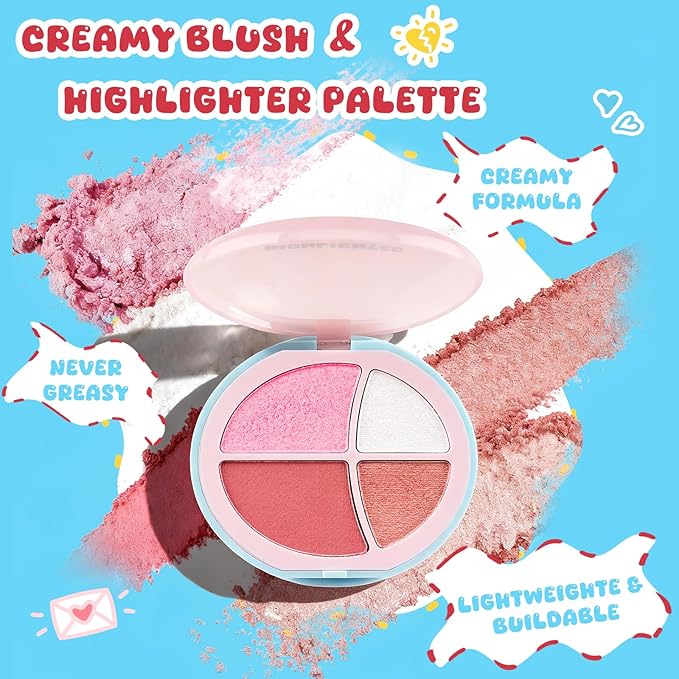 Color Nymph All In One Makeup Kit for Teen Girls Beginner with Makeup Bag, Makeup Gift Set for Teen Girls includes Eyeshadow Blush Contour Highlighter Lipgloss Mascara Eyeliner Mirror, Travel Makeup