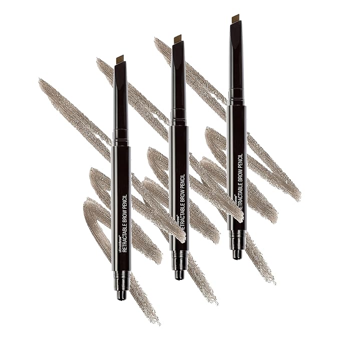 Wet n Wild Ultimate Eyebrow Retractable Definer Pencil, Ash Brown, Dual-Sided Brow Brush, Fine Tip, Shapes, Defines, Fills Brow Makeup, 1 Count (Pack of 3)