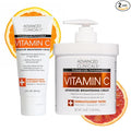 Advanced Clinicals Vitamin C Cream Visibly Brightening Body Lotion | Vitamin C Moisturizer Skin Care Body Cream For Women & Men Visibly Improves Look Of Dark Spots & Uneven Skin Tone, W/Travel Size