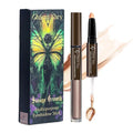 2-in-1 Eye Shadow & Liquid Eyeshadow, Waterproof Cream Eye Makeup Crayon Long Lasting Shimmer Glitter Gold Eye Brightener for Mature Women(02 ORANGE)