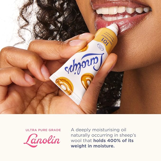 Lanolin 101 Multipurpose Ointment - Lanolin Lip Balm & Healing Ointment for Skin Barrier Repair - Moisturizer for Dry Lips, Cuticles & Elbows - No Petroleum Formula - Glazed Donut (0.35 oz)