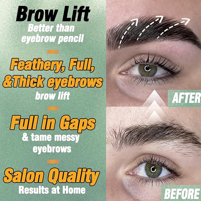 2-IN-1 Lash Lift & Brow Lamination Kit, DIY Home Kit for Naturally Fuller Brows & Lifted Lashes, Lasts Up to 6 Weeks with Proper Use, Easy-to-Follow Instructions Included
