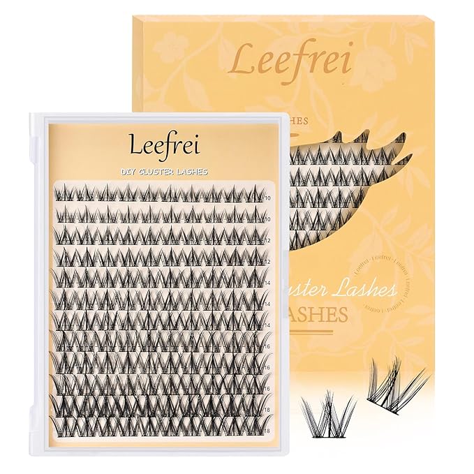 Lash Clusters Individual Lashes 120 Clusters Manga Lash Clusters 10-18mm D Curl Clusters Eyelash Extensions Fairy Wispy Eye Lashes DIY Lash Extensions at Home (LF07 Lashes Only)
