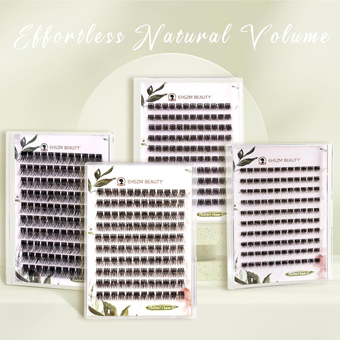 8mm C-Curl Lash Clusters, Natural Wispy Subtle Volume, Thin Flexible Band, Ideal for Puffy Eyes - Workdays, Daily Touch-Ups, Natural Style