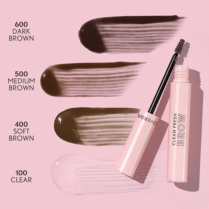 CoverGirl Clean Fresh Brow, 600 Dark Brown, Eyebrow Gel, Long-Lasting, Vegan Formula, Natural Looking, Easy to Apply, Doesn't Smudge, 0.18oz