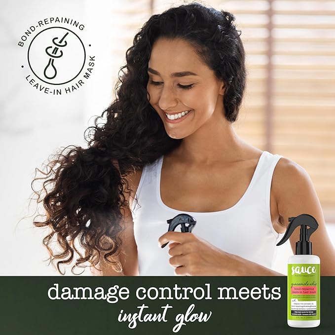 SAUCE BEAUTY Bond-Repairing Leave-In Hair Mask, Guacamole Whip, 8 fl oz (236 ml)