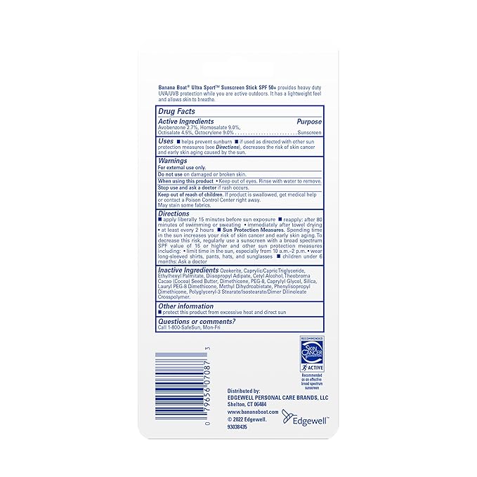 Banana Boat Sport Ultra Sunscreen Stick SPF 50, 1.5oz | Travel Size Sunscreen, Mini SPF Stick Sunblock, Oxybenzone Free, 1.5 Ounce (Pack of 12)