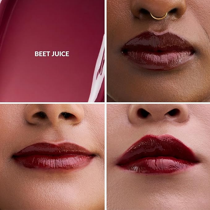 Mango People Hydrating Glossy Fruit Lip Stain, Long Lasting Tint & Oil Stain, Lightweight Lip Makeup with High-Shine Finish for Soft, Smooth and Nourished Lips - Beet Juice