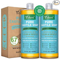 Yoken Pure Castile Soap Liquid Unscented 67 fl oz Castile Liquid Soap Made With Organic Oil, Clean & Gentle, No Palm Oil, Vegan, Natural Castille soaps for Face Body Hand Wash, Dishes Multi-purpose