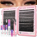 Manga Lash Clusters Kit, 392 Pcs Fluffy Eyelash Clusters Extensions 120D+150D D Curl Individual Wispy False Eyelashes Kit with Lash Bond, Lash Remover, Lash Tweezers, Lash Brush(Lash Clusters10-18mm)