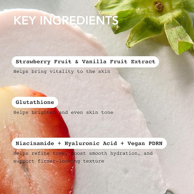 Whipped Korean Skincare Face Wash, Doubles as a Face Mask, Strawberry Vanilla, Hydrating Vegan Facial Cleanser for Dry Skin with Niacinamide, Hyaluronic Acid, Ceramide, Cleanser for Sensitive Skin