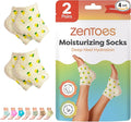 ZenToes Moisturizing Socks for Cracked Heel Treatment, Vitamin E, Olive Oil and Jojoba Oil Infused Heel Socks, Spa Gifts for Women, Mothers Day Gifts (Lemons, Regular)
