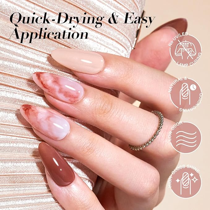 AZUREBEAUTY Dip Powder Nail Set,Nude Brown 6 Colors Skin Tones Natural Dipping Powder French Nail Art Starter Manicure Salon DIY at Home