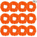 Silk Satin Scrunchies for Women Girls 12 PCS Orange Hair Scrunchies Silk Satin Hair Ties for Thick Hair Bulk Hair Ties Hair Accessories