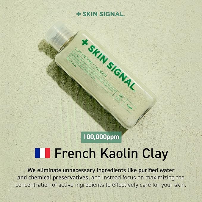 Green Clay Enzyme Cleanser, Whitehead Remover Powder Cleanser, Deep Pore Cleansing with PHA, Gentle Exfoliating Face Wash, Facial Scrub for Blemish-Prone Skin, Korean Skin Care