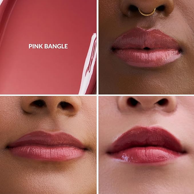 Mango People Hydrating Glossy Fruit Lip Stain, Long Lasting Tint & Oil Stain, Lightweight Lip Makeup with High-Shine Finish for Soft, Smooth and Nourished Lips - Pink Bangle