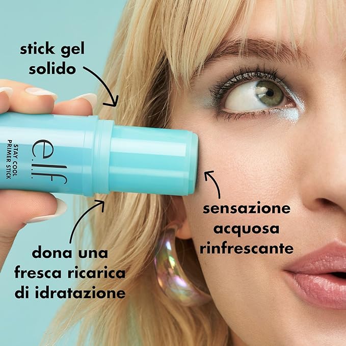 e.l.f. Stay Cool Primer Stick, Hydrating Gel Primer Preps Skin For Makeup, Imparts A Cooling Feel, Infused With Aloe Water, Vegan & Cruelty-Free
