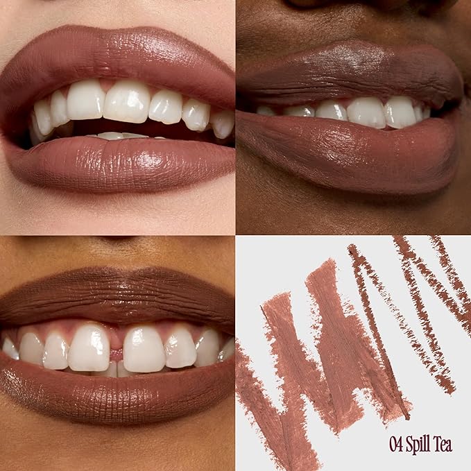 fwee Long Lasting Dual Coloring Stick Lip Liner, Spill Tea | All-in-one dual stick, Retractable Lip Liner Lipstick Combo, Satin Finish | Powerful fixing, Smudge-proof, Brown | 1.2g (04 Spill Tea)