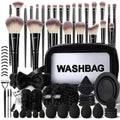 KUORYZAL Black Makeup Brushes Set Professional 66Pcs with Case Premium Synthetic for Foundation Concealer Blush Eyeshadow Powder Contour Makeup Brush Kit Face Eye Make up Brushes & Tools
