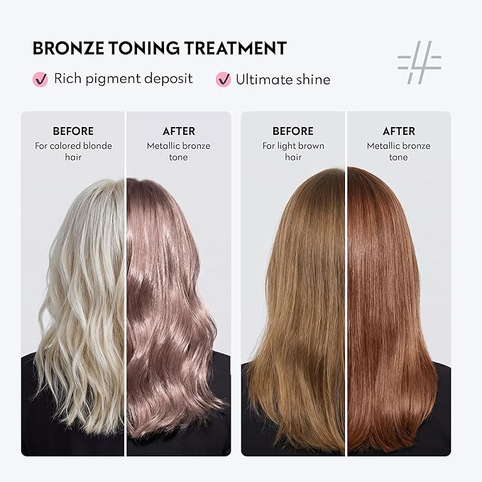 FOUR REASONS Color Mask, Bronze (27 Colors) – Hair Gloss & Color Depositing Conditioner – Semi Permanent Hair Toner for Color-Treated Hair Color For Women – Vegan & Cruelty-Free – 6.76 fl oz