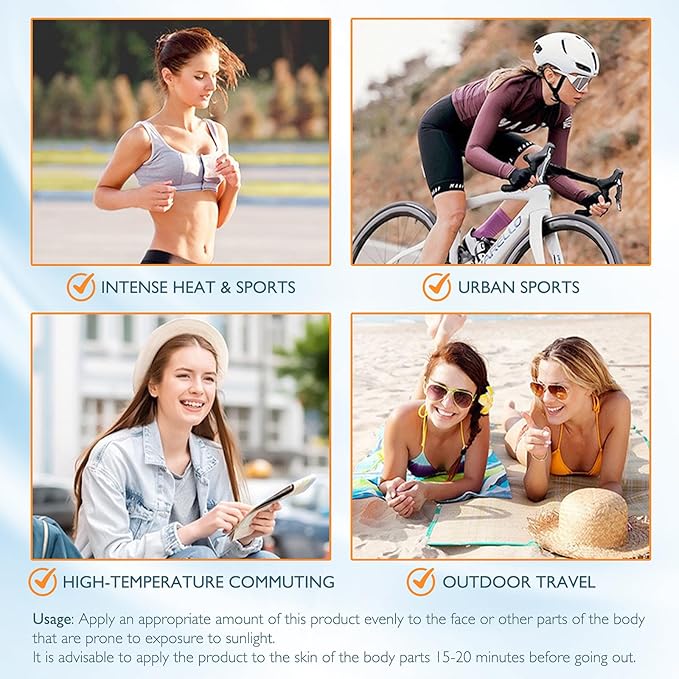 Lightweight SPF 50 Sunscreen Lotion, Broad Spectrum UVA/UVB Protection, Hypoallergenic Fast Absorbing Non-Greasy Sun Cream with Mild Delicate Scent, Daily Outdoor Beach Driving Sun Care for Women