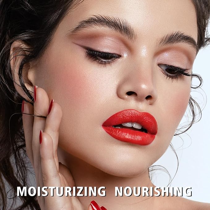 MAKI YIKA Moisture Red Lipstick for Women Hydrate Tinted Lip Balm for Mother's Day Dry Cracked Lips Sheer Lipstick Lip Tinted Glossy Finish,MA063 Red Soul