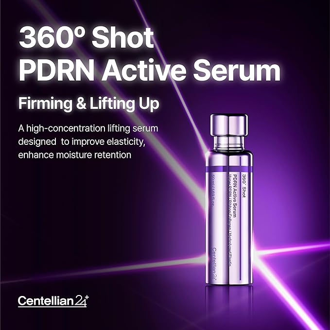 CENTELLIAN 24 360º Shot PDRN Active Serum (PDRN, 1.69fl oz) - Intense Hydration & Skin Firming Serum for a Youthful Appearance, Korean Skin Care. Ribbon Collagen & Hyaluronic Acid.