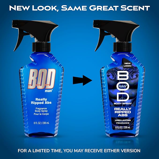 BOD man Fragrance Body Spray, Really Ripped Abs, 8 fl oz