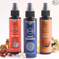 Set of 3 Smudge Sprays Frankincense Myrrh|Nag Champa|Copal for Cleansing Negative Energy and Protection - Natural Room Sprays and Body Mists Made with Non Toxic Essential Oils