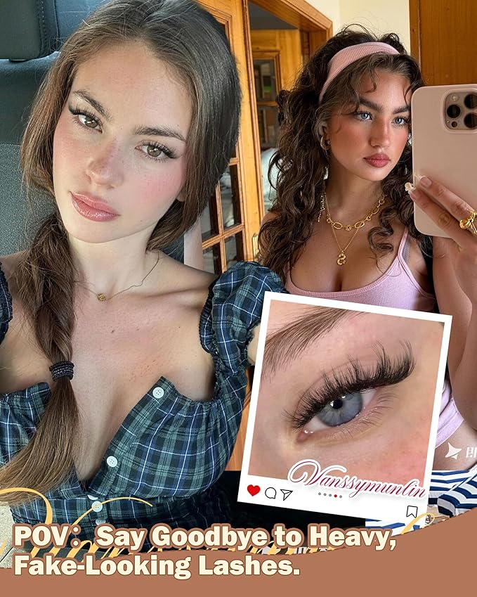 Spider Glosa Lash Clusters, Wispy Fluffy Eyelash Clusters Natural DD Curly Lashes Cluster 8-16mm Cluster Eyelash Extensions Reusable Eye Lash Clusters with Invisible Band for DIY at Home Vanssymunlin