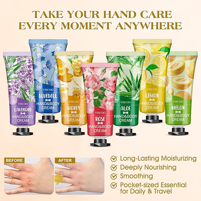 VISCOO 252 Pack Hand Cream Gifts Set for Women, Teacher Appreciation Gift / Graduation Gifts, Moisturizing Mini Hand Lotion Travel Size for Dry Cracked Hands, Birthday Gift