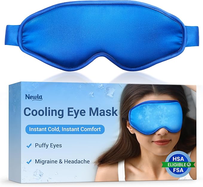 Cooling Eye Mask for Puffy Eyes: Fsa Eligible Items Hsa, Face Ice Eye Pack for Migraine After Surgery Relief - Reuable Cold Compress for Headaches Puffiness - Comfortable Weighted Fit Gel Sleep Mask