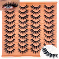 Fluffy Lashes Wispy Cat Eye Faux Mink Eyelashes C Curl 3D EyeLash Natural Look Cateye Lash Strips 16mm Long False Eyelashes Pack YH301