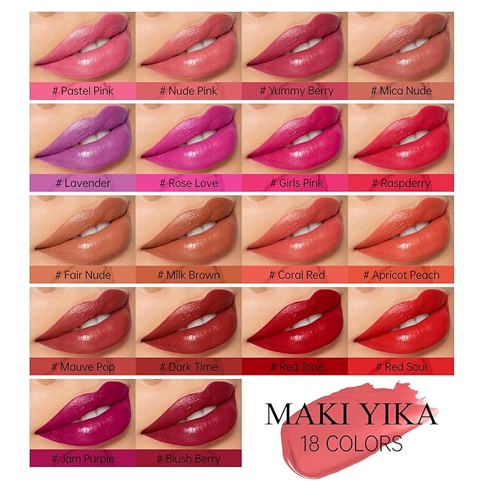MAKI YIKA Moisture Pink Lipstick for Women Hydrate Tinted Lip Balm for Mother's Day Dry Cracked Lips Sheer Lipstick Lip Tinted Glossy Finish,MA058 Nude Pink