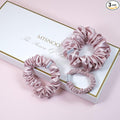MTSNOO Mulberry Silk Scrunchies for Curly Hair - 100% Pure 22 Momme Silk, Elastic Band, 3 Pack Hair Ties Ropes for Women and Girls