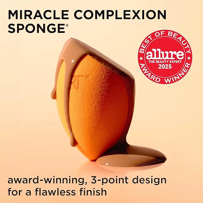 Real Techniques 6 Pack Assorted Makeup Blending Sponges, 3 Miracle Makeup Sponges, For Blending, Baking, And Setting, Use With Foundation & Powder, Dewy or Matte Finish, Cruelty-Free