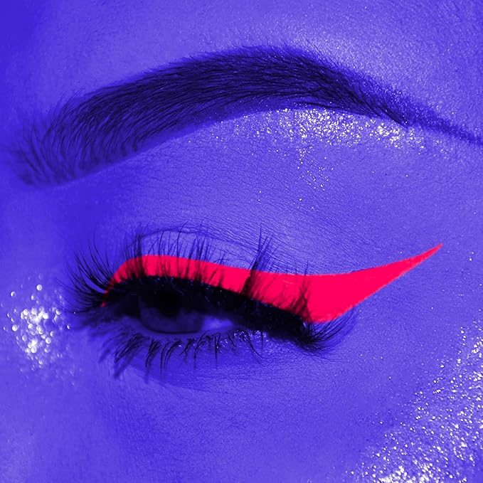 UV Neon Liquid Eyeliner, Matte Colored Eyeliner Pen, Waterproof Smudge-proof Pigmented Eye Liner, Glow Brightly Under UV Lights, Colorful Eye Makeup For Rave Party Music Festival, Neon Pink