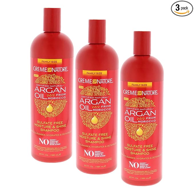 Creme of Nature Professional Argan Oil Moisture and Shine Shampoo, 20 Ounce (Pack of 3)